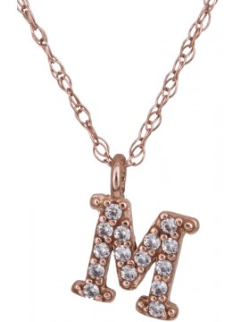 Ροζ gold κολιέ με το μονόγραμμα Μ 14Κ D022375 D022375